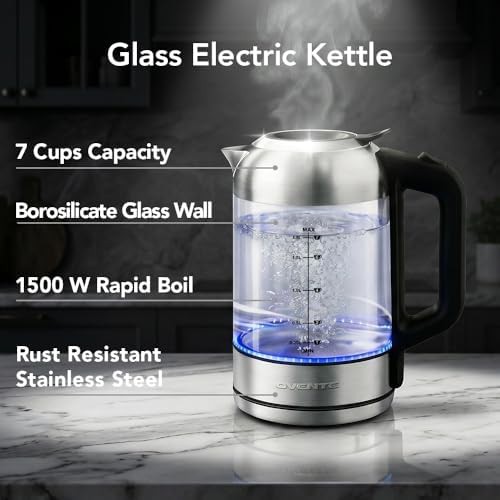 Silver glass electric water boiler — photo 5
