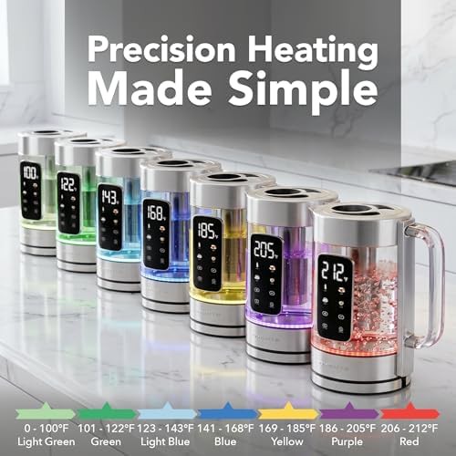 Silver glass electric kettle with tea infuser — photo 5