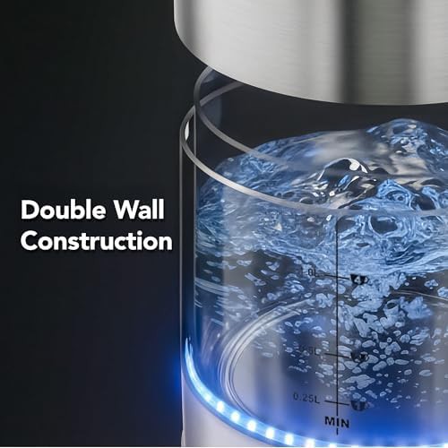 Silver double wall glass electric kettle — photo 3
