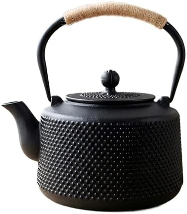 Hobnail cast iron large tea kettle