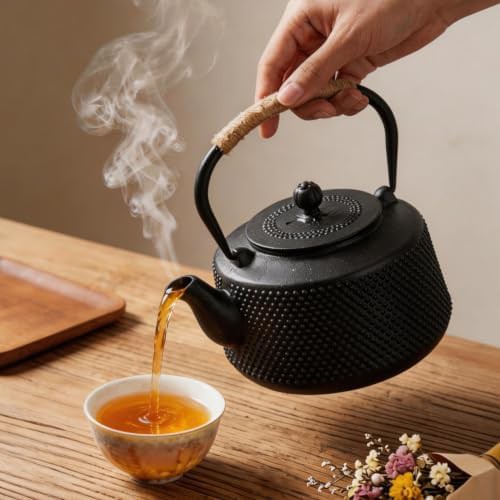 Hobnail cast iron large tea kettle — photo 4