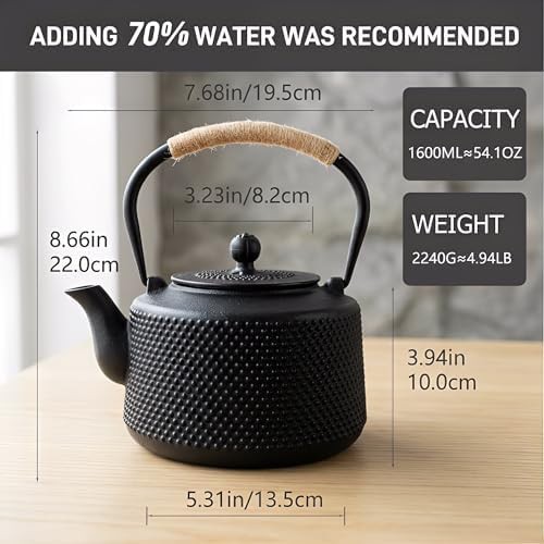 Hobnail cast iron large tea kettle — photo 5