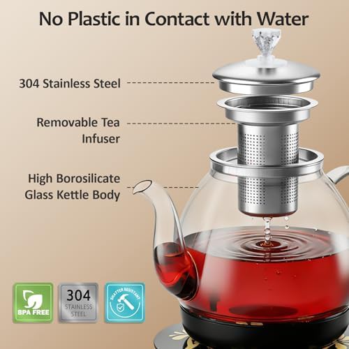 Electric glass tea maker with removable infuser — photo 4