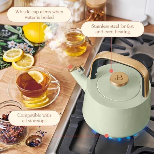 Generic sage green ceramic coated kettle — photo 3