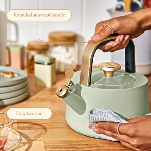 Generic sage green ceramic coated kettle — photo 4