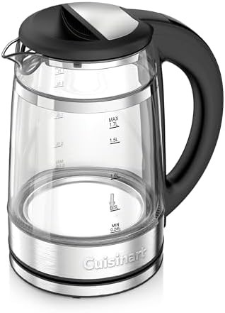 Glass variable temperature kettle with touchscreen