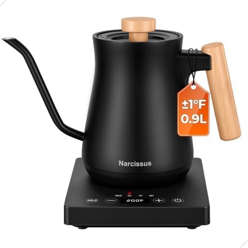 Gooseneck electric kettle with temperature control