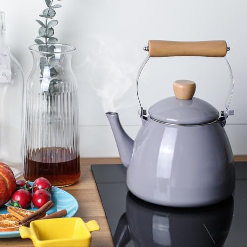 Vintage porcelain enamel on steel teapot — photo 3