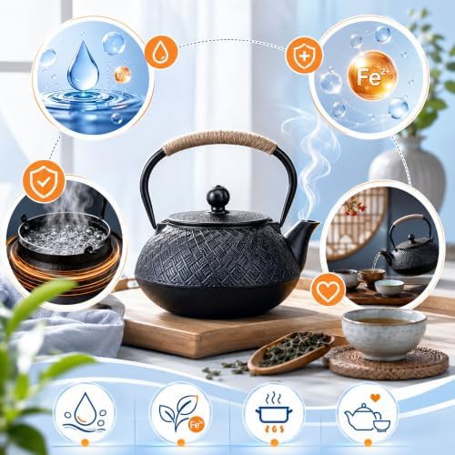 Cast iron tea kettle with infuser — photo 3
