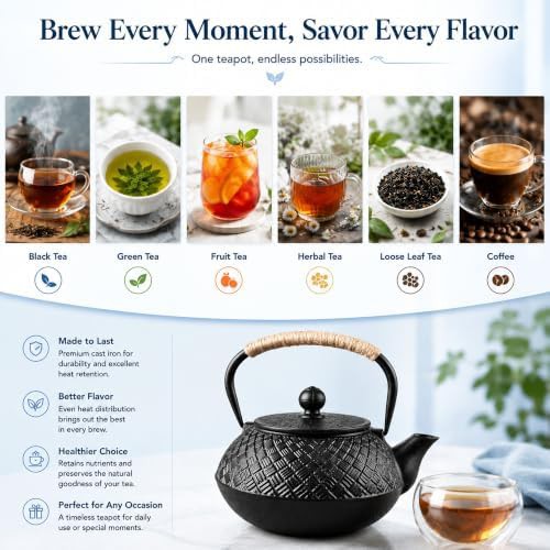 Cast iron tea kettle with infuser — photo 5