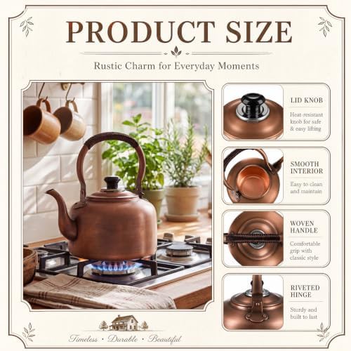 Copper whistling tea kettle with cups — photo 3