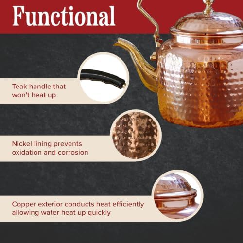 Vintage copper stovetop tea kettle — photo 3