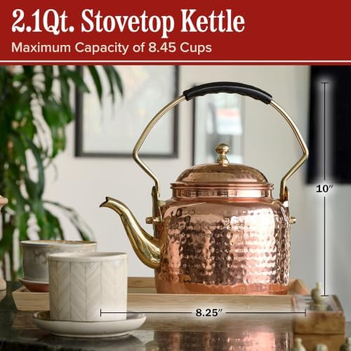 Vintage copper stovetop tea kettle — photo 5