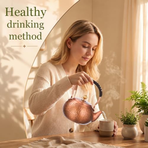 Handmade hammered copper tea kettle — photo 4