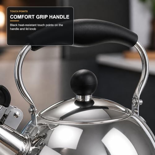 Baerfo Stainless Steel Whistling Tea Kettle Silver — photo 5
