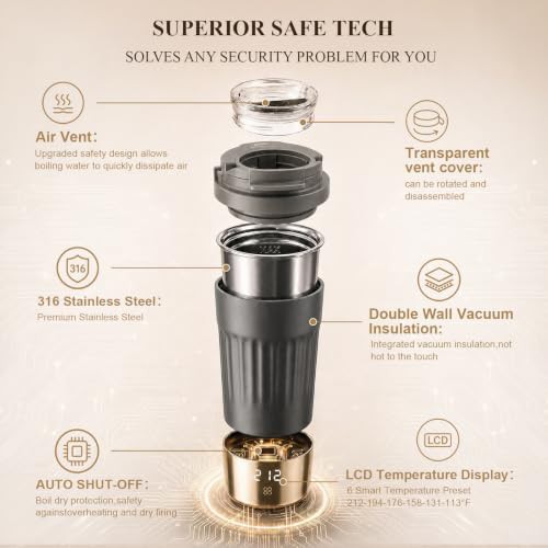 Zhongshan gray dual voltage electric kettle — photo 3