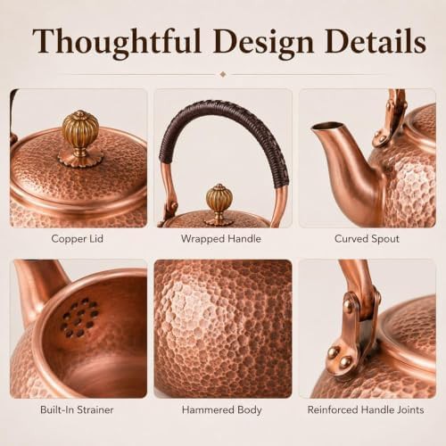 Generic smooth finish copper 1200ml kettle — photo 4