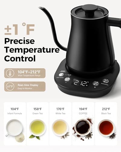 Matte black gooseneck electric tea kettle — photo 4