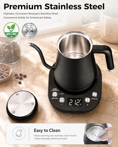 Matte black gooseneck electric tea kettle — photo 5