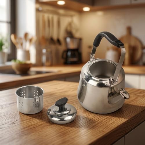 Small fast boiling stainless whistling kettle — photo 4
